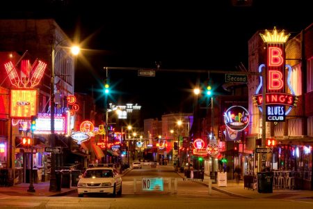 Beale Street in Downtown Memphis, Tennessee